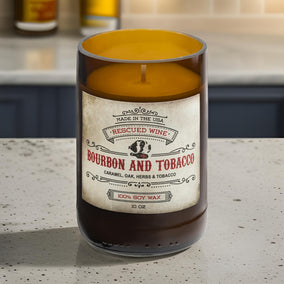 Bourbon & Tobacco Soy Candle Spirits Collection - Rescued Wine